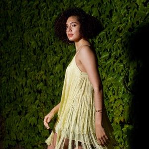 Light Yellow Fringe Dress